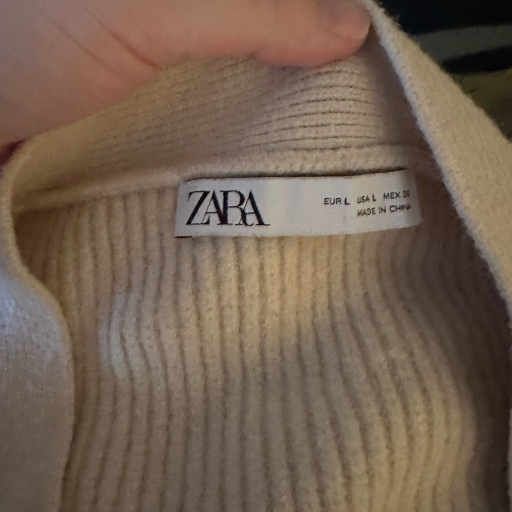 Zara Beige Ribbed Cardigan - Picture 2 of 7